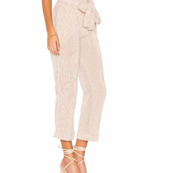 Free People NWT rumors 100% cotton yard dye harem paperbag high rise pants 12 - Picture 2 of 10